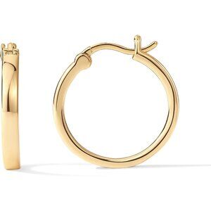14K Gold Plated 925 Sterling Silver Post Lightweight Hoops | 20mm - 30mm Earring